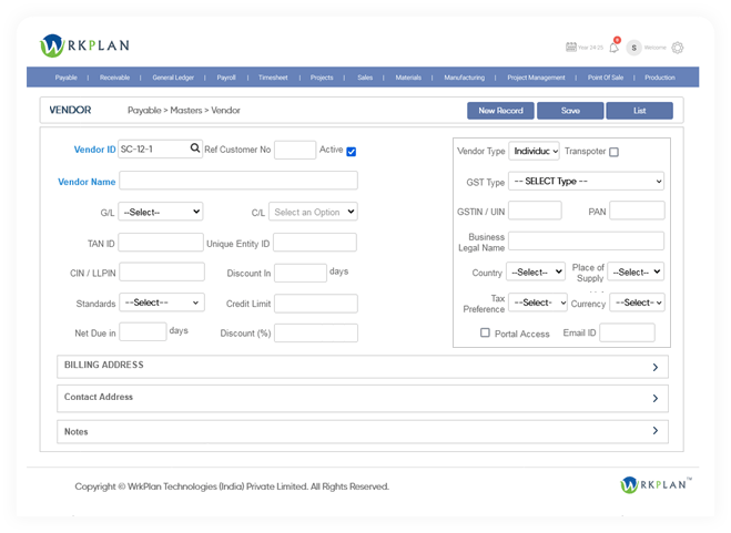 Vendor management