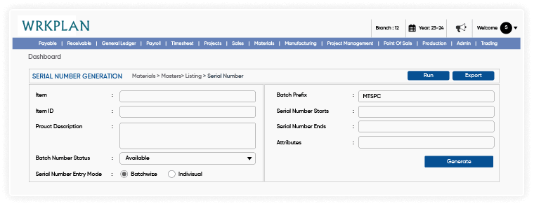 Serial Number Tracking