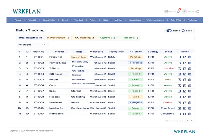 Batch & Serial Number Tracking
